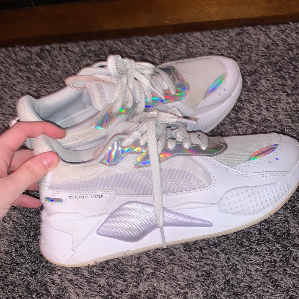 White reflection puma running shoes